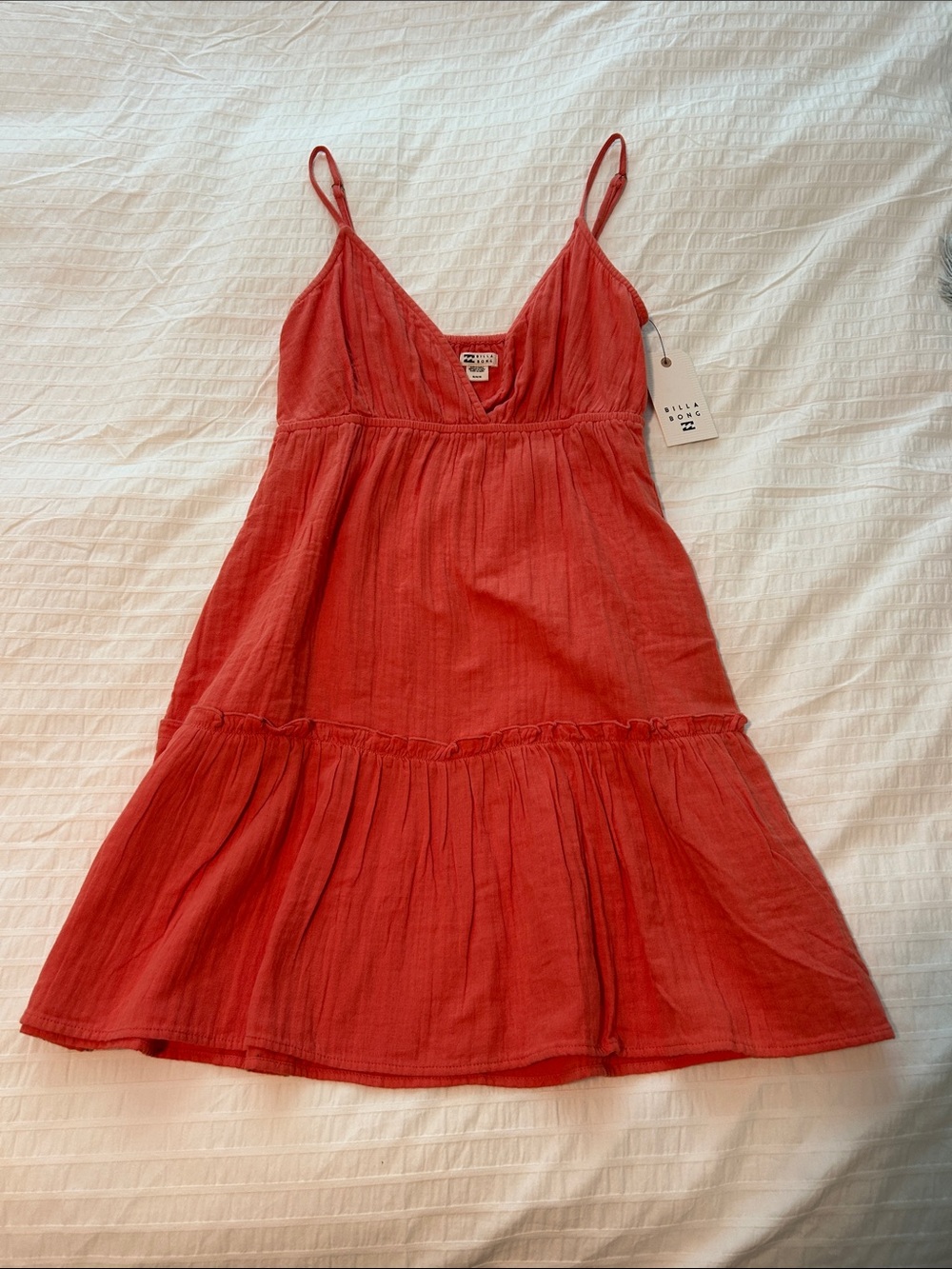 Billabong Red/orange Spaghetti-Strap Summer Dress